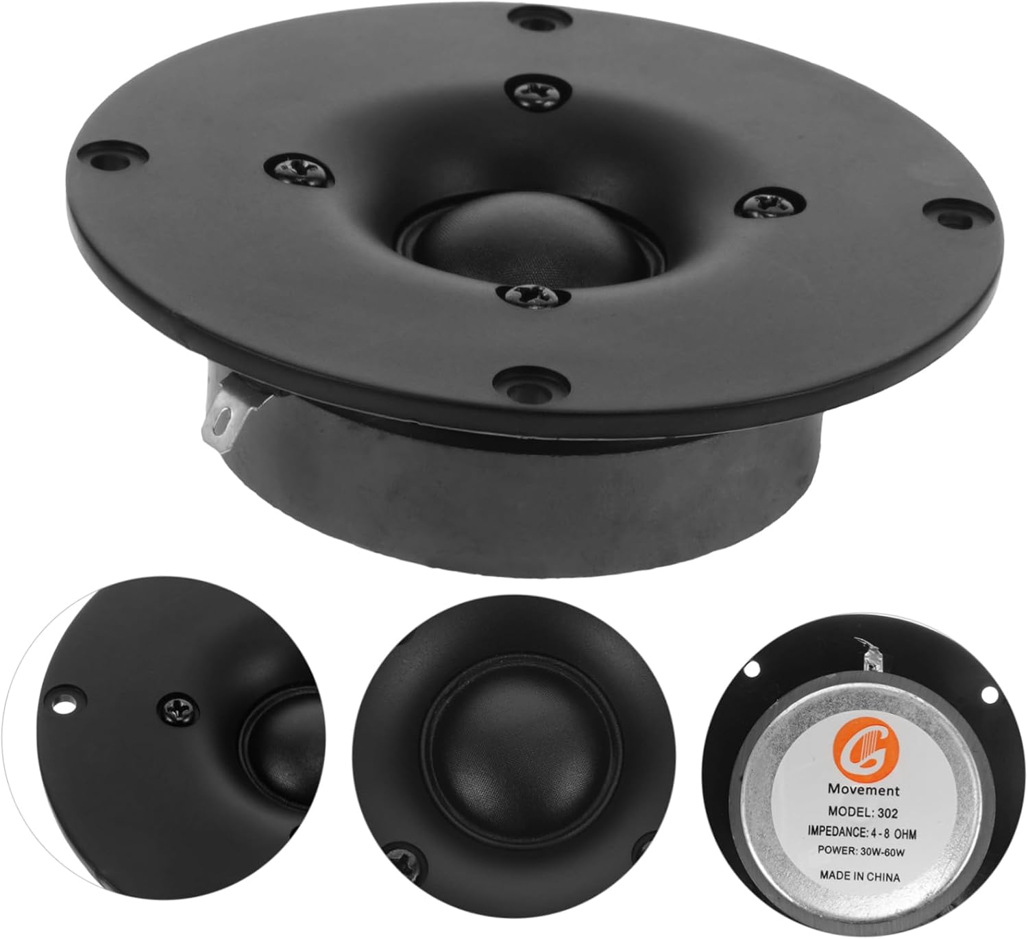 Dome Tweeter Speaker Ohm High- Audio Speaker Easy Installation Compact Design Exceptional Sound Quality for Enhanced Automotive Experience