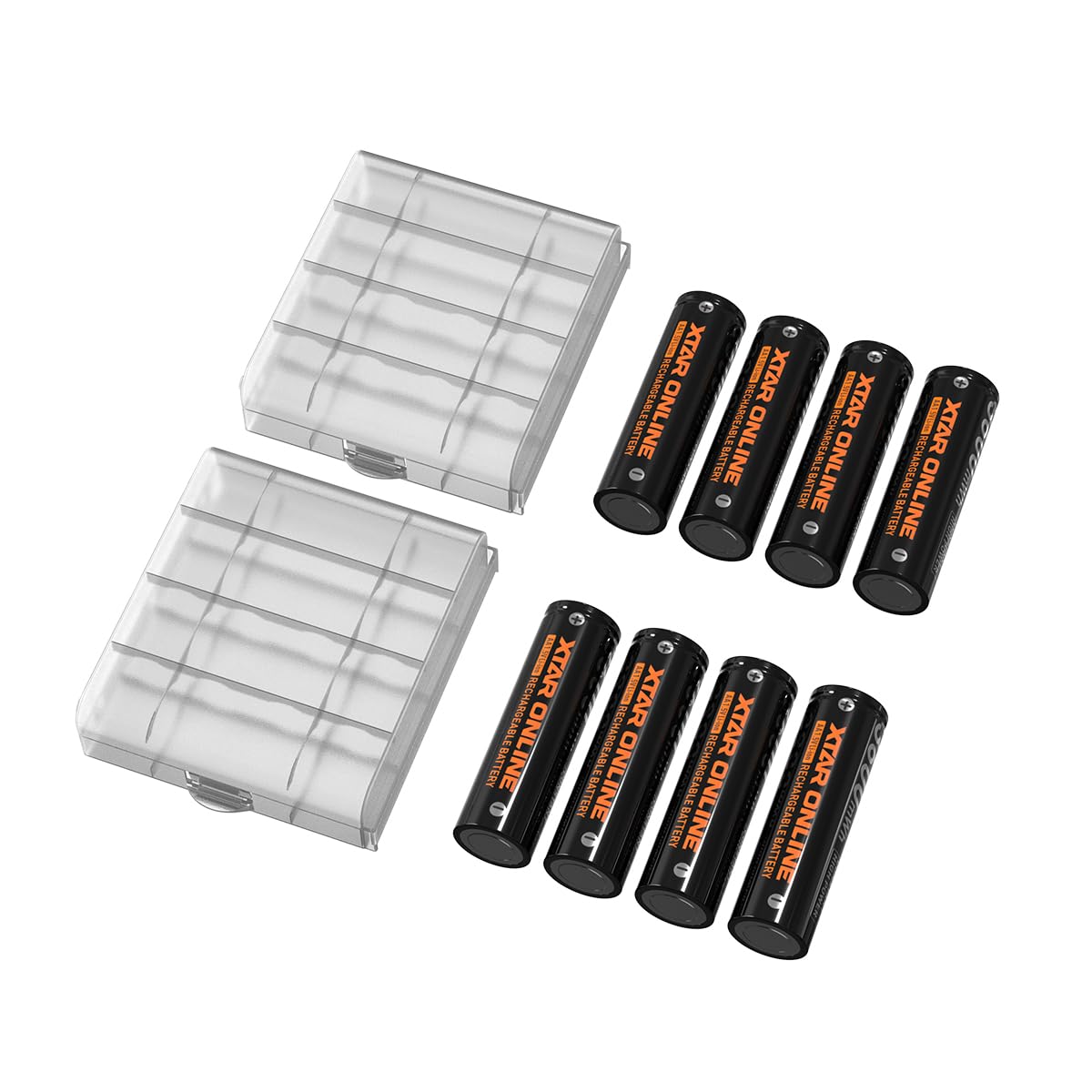 XTAR 8Pack Rechargeable aa Lithium Batteries 3600mWh Double a Rechargeable Batteries pilas recargables aa Only 8AA 3600mWh