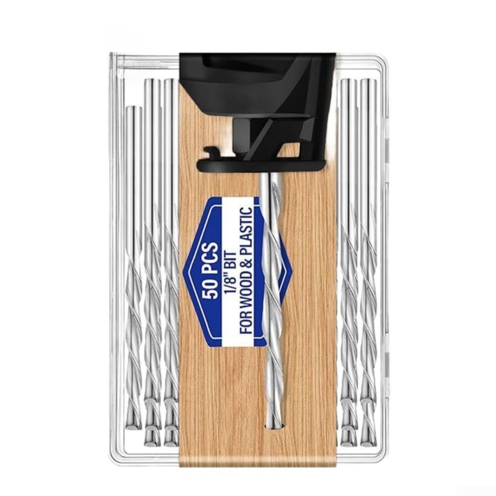 Juego 50 Brocas 1/8 Pulgada para titanio para Madera Juego 50(Golden Color)