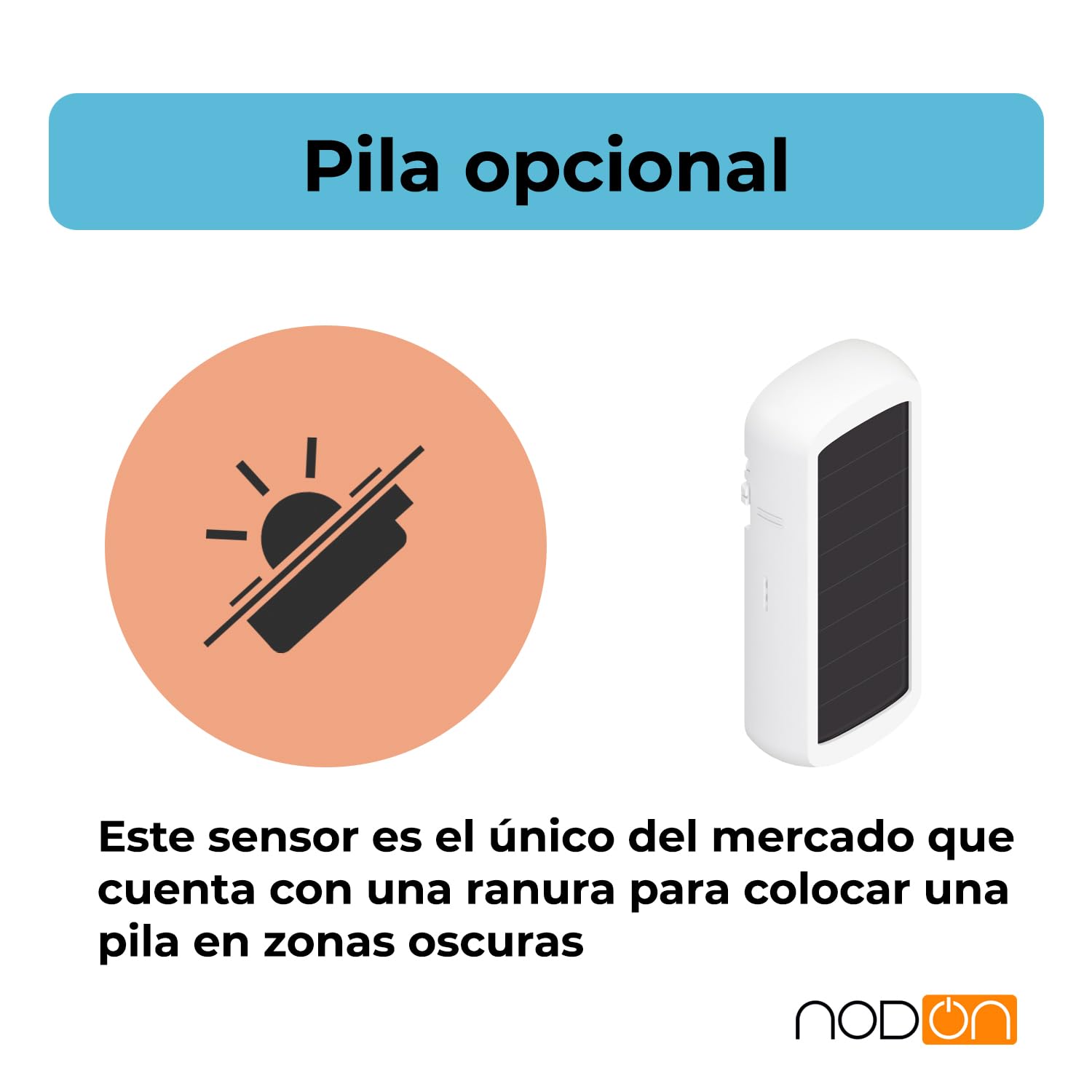 NodOn - Zigbee 3.0 - Sensor temperatura y humedad sin pila, autónomo en energía, panel solar de baja luminosidad, sin mantenimiento, compatible Home Assistant, SmartThings, Homey, Jeedom, Z2M y ZHA