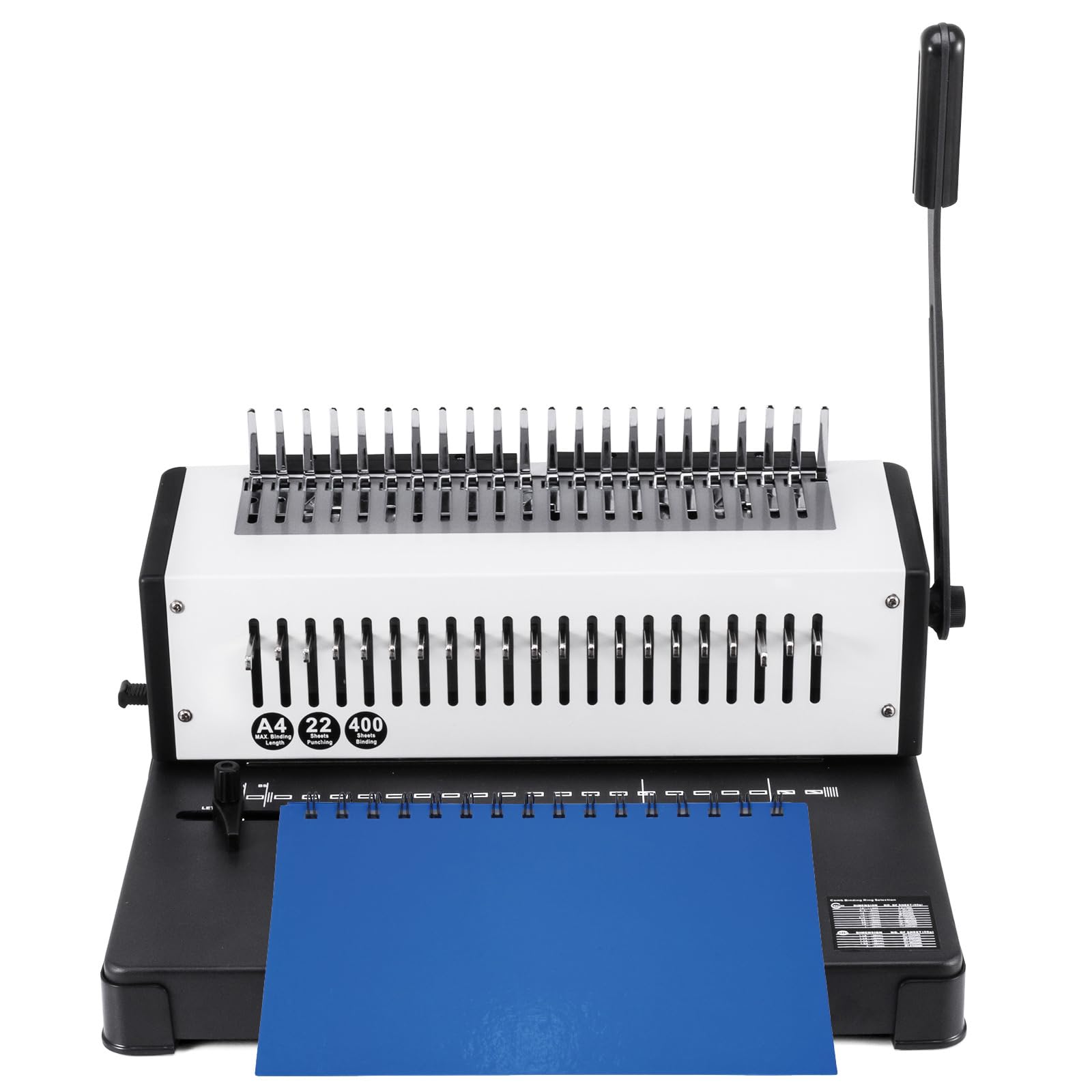 Encuadernadora de canutillo, máquina para encuadernar Libros con Doble propósito, con 21 Orificios y 10 Orificios, Capacidad de encuadernación: 400 Hojas, Ideal para encuadernar y perforar Libros.