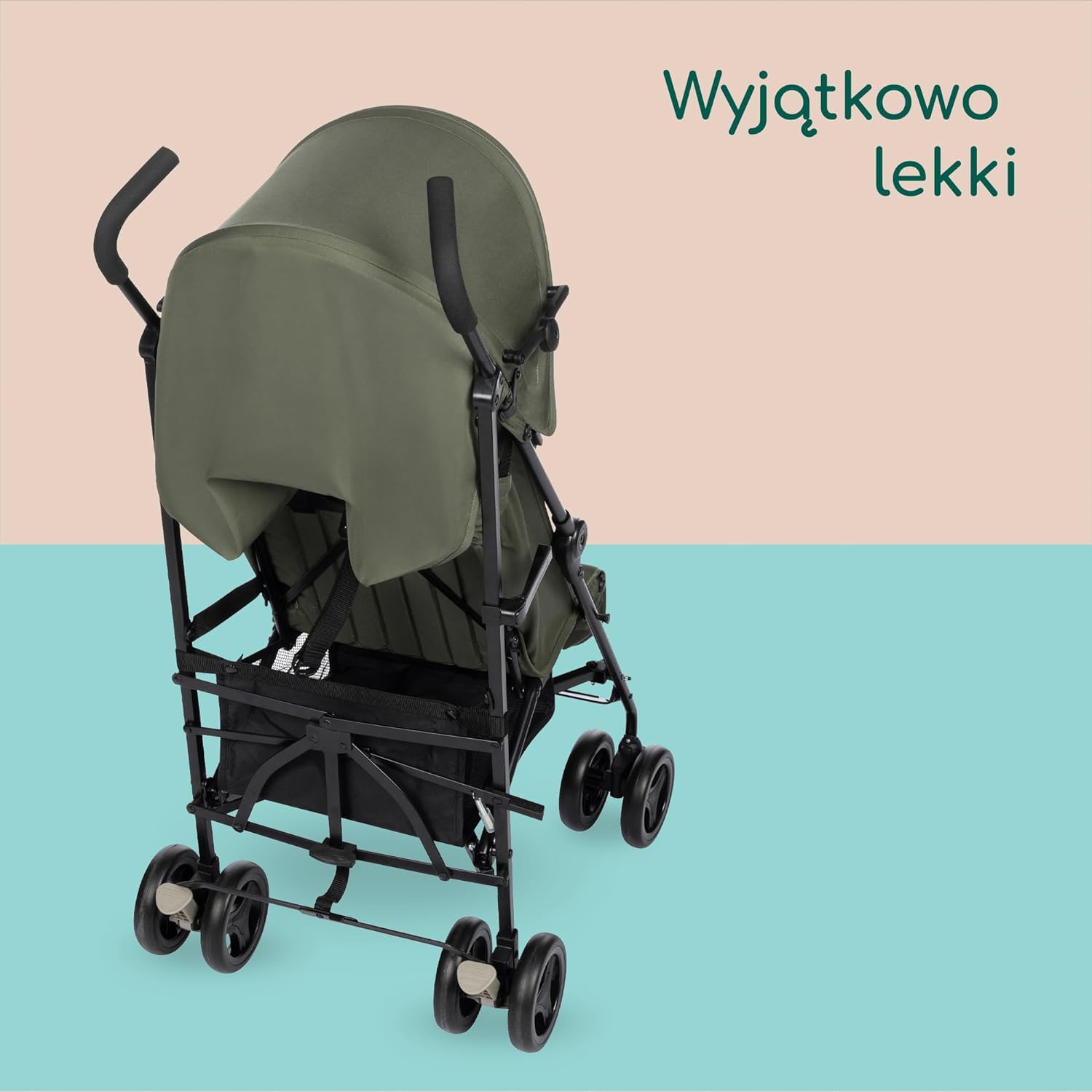 Bebeconfort Rainbow, Wózek, Kompaktowy i Zwrotny, od 6 miesięcy do 4 lat, do 22 kg, Mineral Green (Zielony)