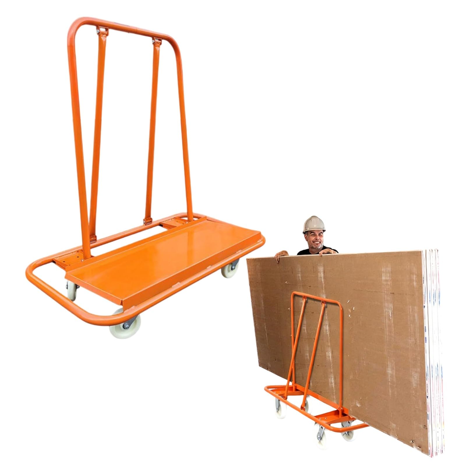 Carrello resistente per pannelli con ruote bloccabili per spostare cartongesso e lastre di vetro nei magazzini