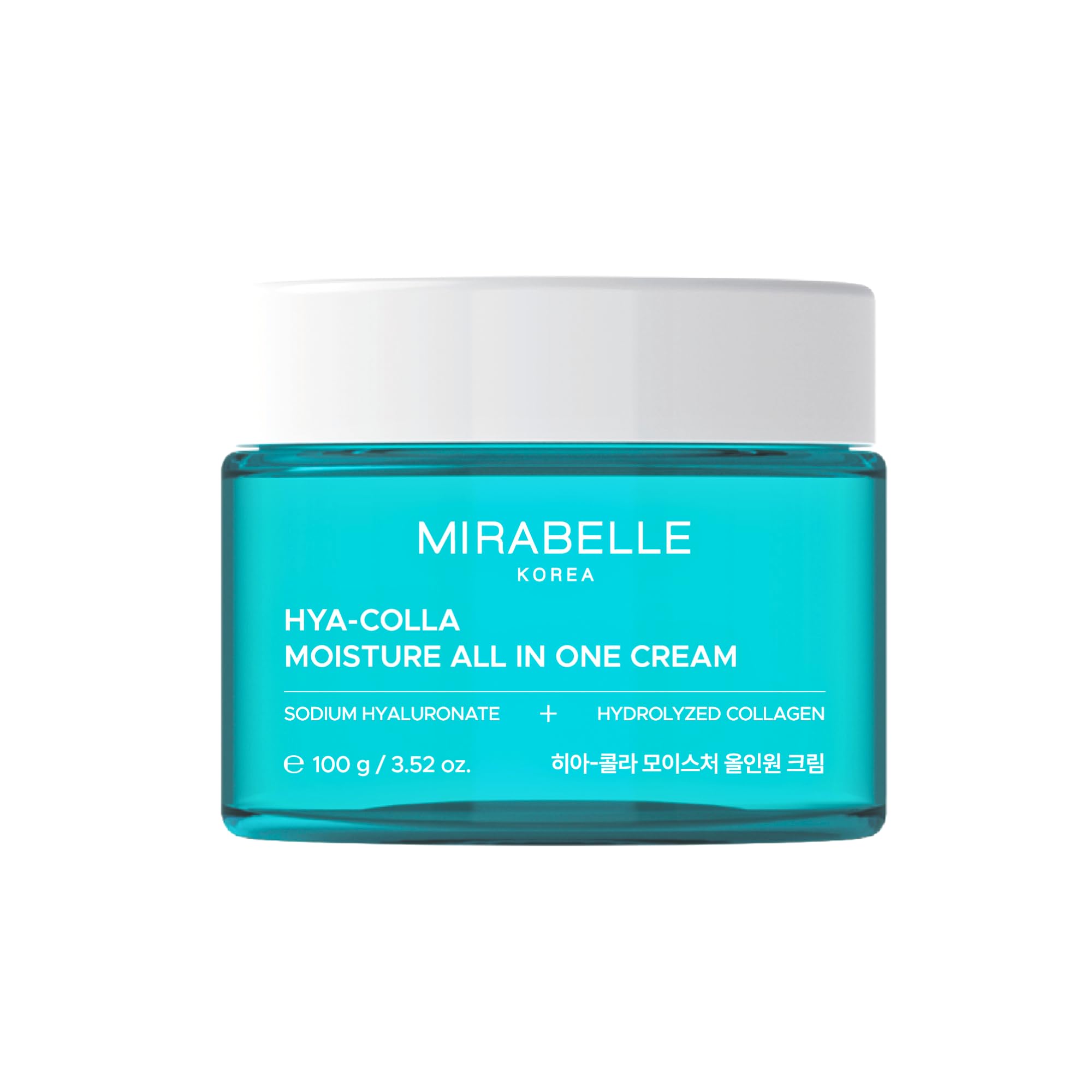 Mirabelle Korea Hyaluronic + Collagen All In One Moisturizing Cream | Deep Hydration + Skin Firming | Non Sticky Water Gel | Suitable for All Skin Types | Korean Skincare Products, 100g