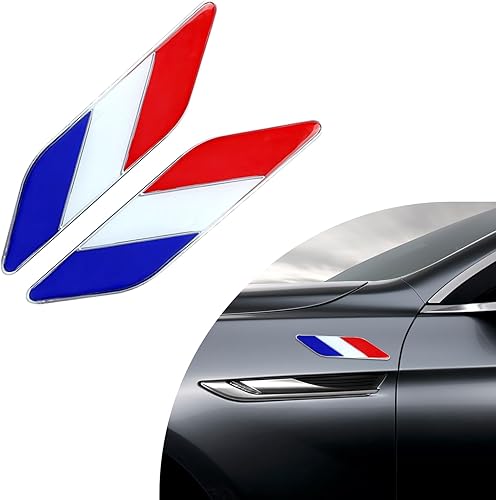 Miniatura 7 de Ziciner 2 insignias 3D de la bandera de Estados Unidos, emblema para guardabarros delanteros de automóvil, calcomanías de aleación de automóvil y