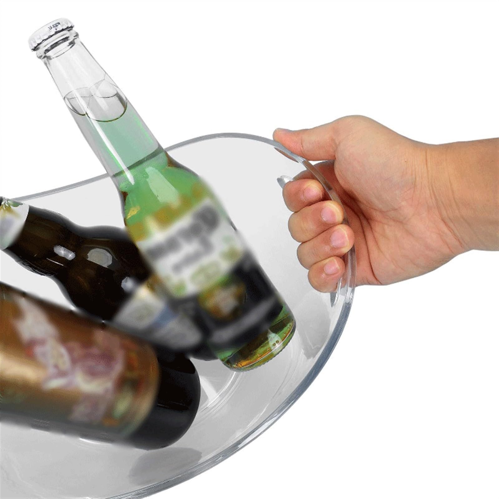Cubo de Hielo Cubo de champán True Wine, Cubo Hielo Transparente for Interiores y Exteriores, for Bebidas for Fiestas, Capacidad for 4 Botellas Vino Cubo de Hielo frío para Barra