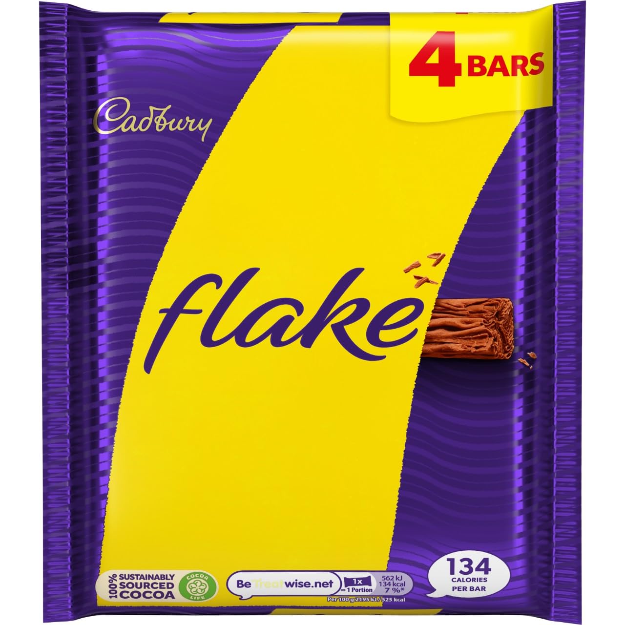 Cadbury Flake Chocolate Bar MultiPack, 4 x 20 g