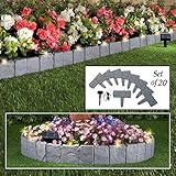 SkyMall Decorative 20 Piece Stone Effect Solar Garden Border Fence by SkyMall