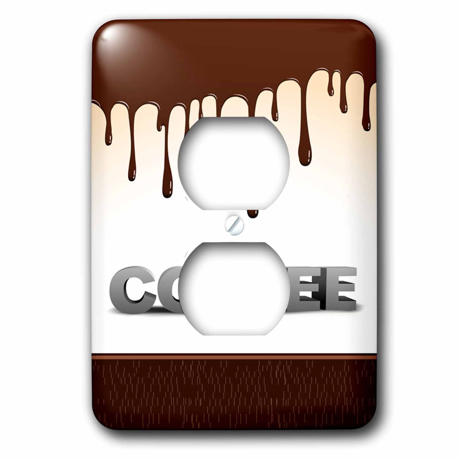 Tapón de enchufe 3dRose Coffee ideal para decorar cocinas modernas y rincones de café