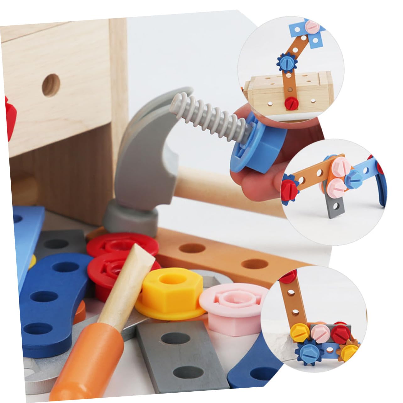 Juego de Herramientas de Madera Portátil, 1 Set, para Niños