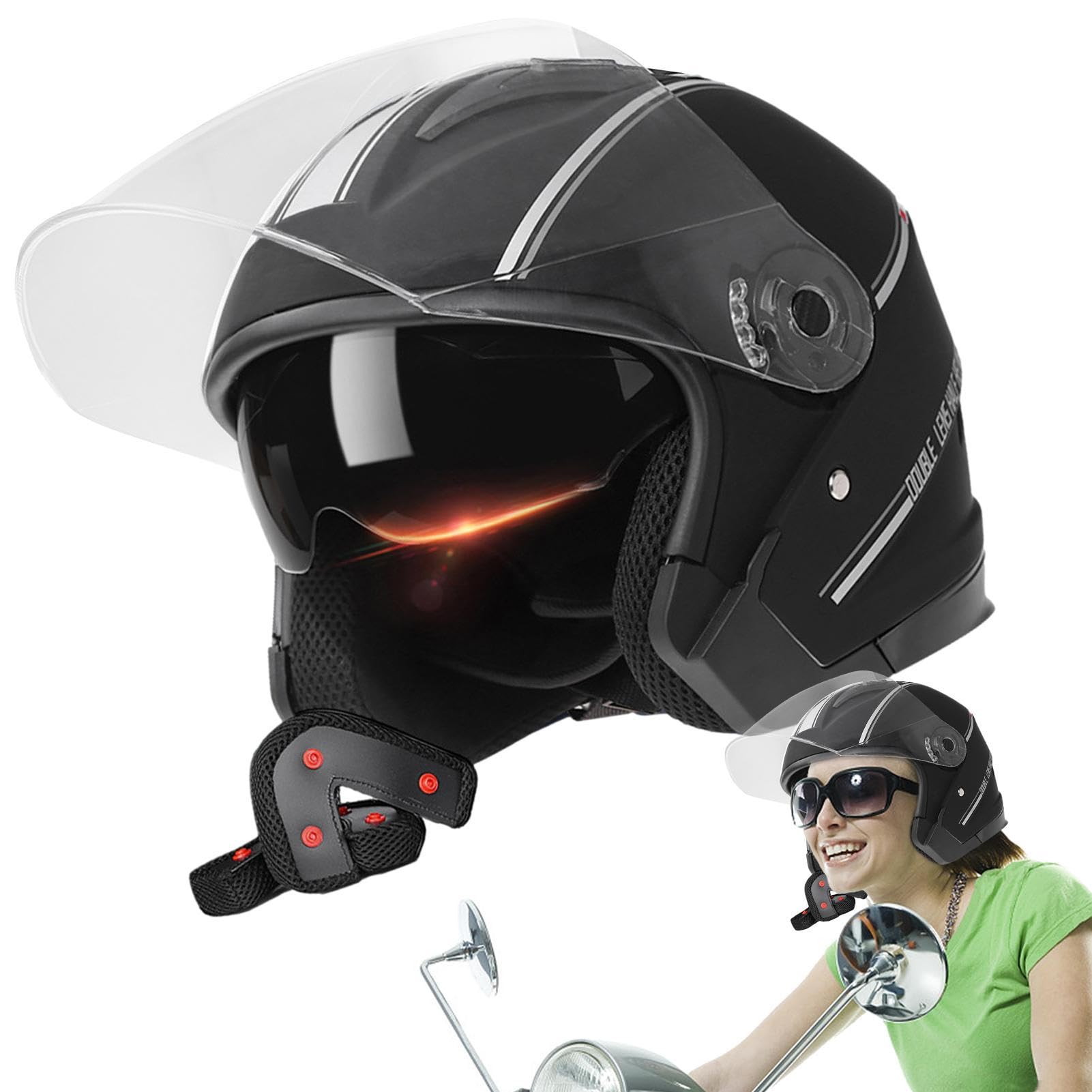 Caschi da moto | Caschi a doppia visiera Dot Caschi da equitazione - Comodi accessori per caschi da ciclismo su strada di montagna per uomini e donne adulti Rianpesn