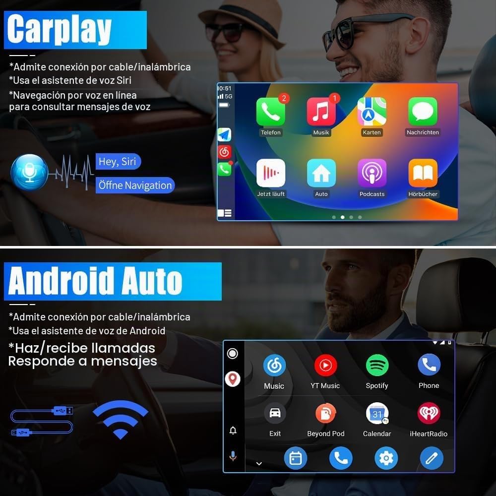 【2+64G】 Android 16 Autoradio con navi para Citroen Berlingo 2018-2020-Incorporado CarPlay/Android Auto/GPS-IPS 2.5D 10.1" Pantalla-Dab/Bluetooth 5.0/Control del Volante/USB/WiFi/MirrorLink/4G