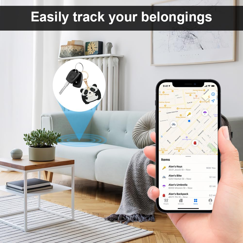 AXFEE Funda protectora de 360° para AirTag, llavero de piel con diseño de dibujos animados para Apple Air-tags, soportes para etiquetas de aire, funda protectora para etiqueta de aire, decoración para — view 5