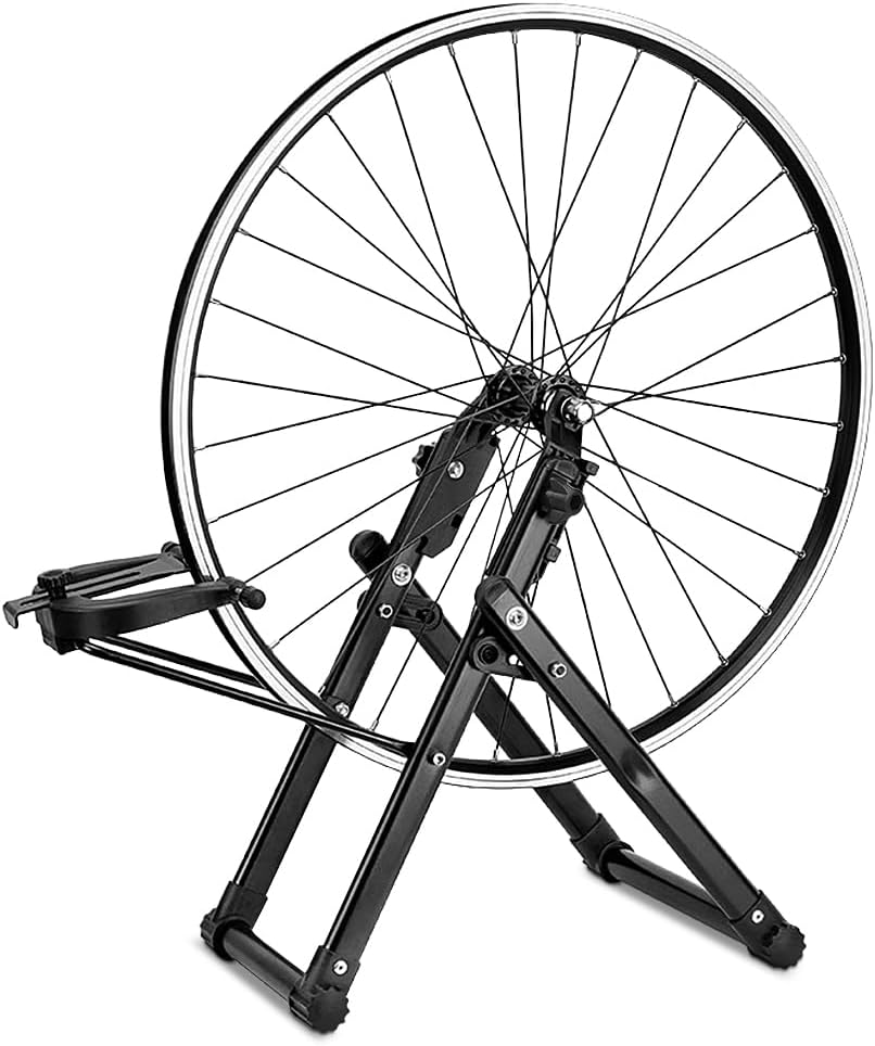 Truing Stand,Spoke Wrench,Bike Wheel Truing Stand,Wheel Truing Stand,Bicycle wheel truing stand,Bicycle Wheel Maintenance Foldable Home Mechanic Truing Stand for 3.9inch Front / 5.3inch Back Flower