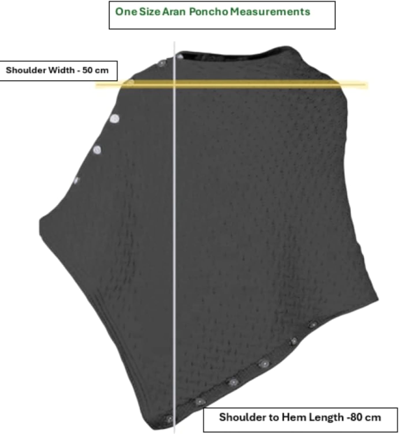 Irish Knit Poncho for Women Herringbone Merino Wool Cardigan Made in Ireland