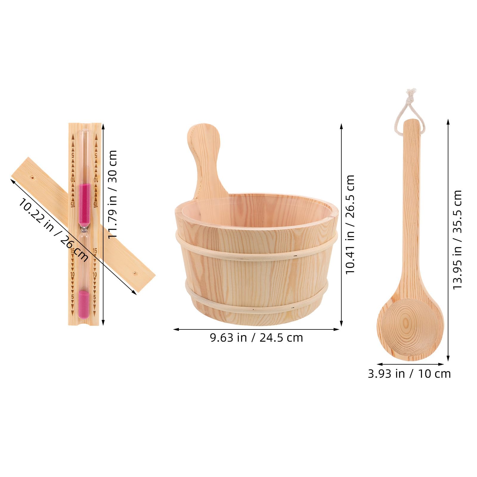 YARNOW Badeeimer 4l mit Ergonomischem Griff, 1 Satz für Sauna | Naturmaterial, Beige, Leicht zu Tragen mit Stabilem Henkel, Passend für Bad und Zuhause