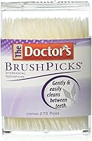 The Doctor's BrushPicks Interdental Toothpicks, 275 Count - Better Than Floss for Plaque Removal & Gum Health