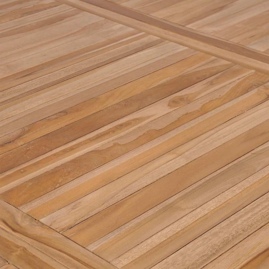 Tavolo da giardino in teak, 200 x 100 x 77 cm, in legno massiccio, finitura a base d'acqua, robusto e resistente alle intemperie, per cucina, giardino, terrazza e balcone