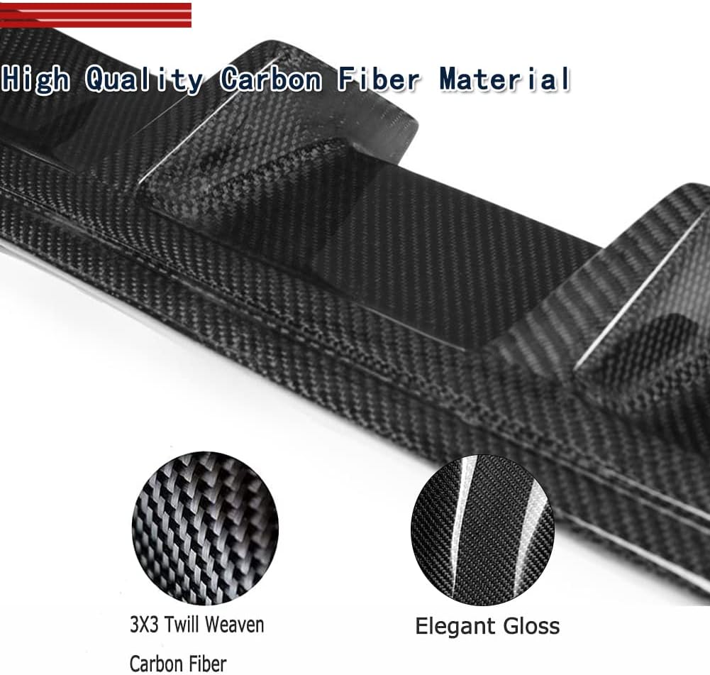 F06 Carbon Fiber Rear Diffuser Compatible with 2013-2018 BMW 6 Series F06 F12 F13 640i 650i M Sport M6 Rear Bumper Cover Lower Lip Spoiler Splitter Valance Protector Factory Outlet