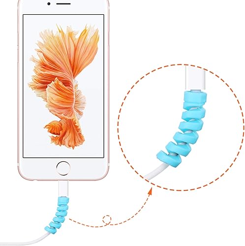 Miniatura 7 de Jetec 24 protectores de cable de cargador, protector de cable flexible de silicona, protector de cable USB en espiral para auriculares, laptop,