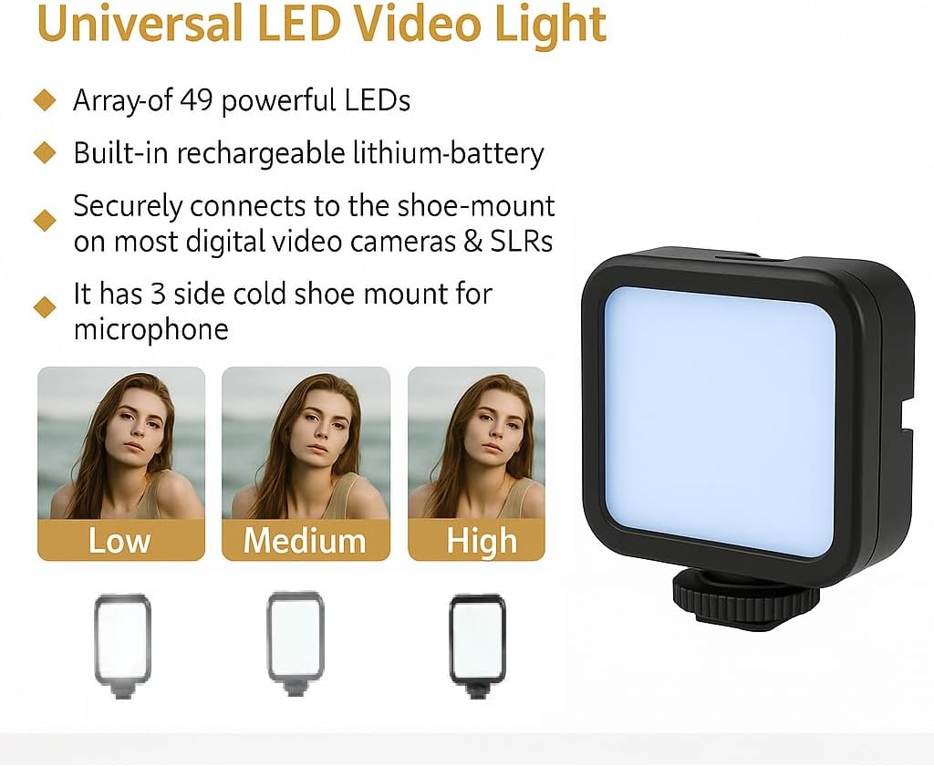 Professional Streaming Setup with LED Light, Microphone, Tripod Stand, Handheld, Universal Mount for Smartphone