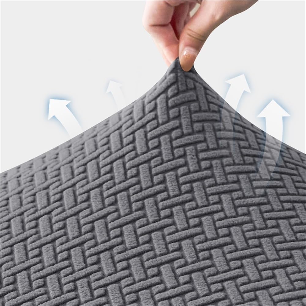 Housses De Chaises De Bureau Élastiques en Jacquard pour Visiteurs Ensemble De Deux Housses De Chaises De Salle À Manger Protection Extensible pour Tabourets De Cuisine(Khaki,6PCS)