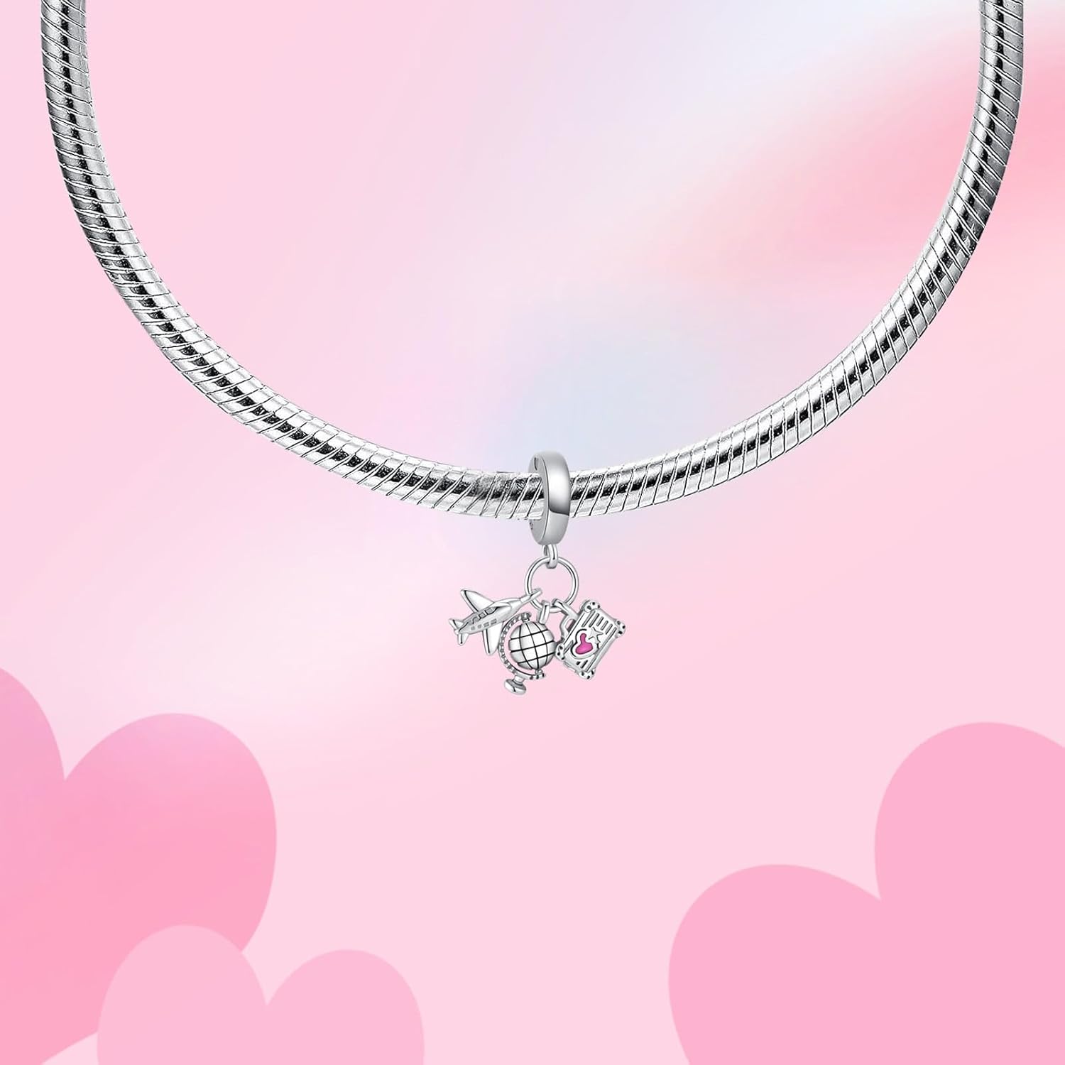 Birthday Fashion Love Heart Dangle Charm 925 Sterling Silver Charms fits Bracelets and Necklace Pendant Bead Charms Jewelry Present for Women Family Friends - Image 2