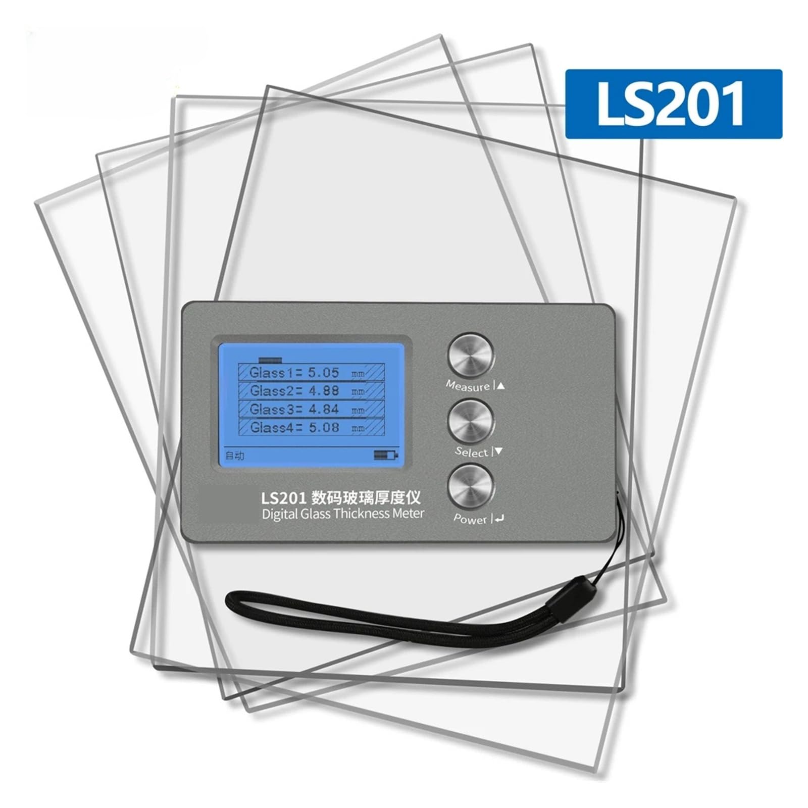 Medidor digital de grosor de vidrio, herramienta de medición de acristalamiento de ventanas para un funcionamiento sencillo, ideal para paredes de cortina, medición precisa y fácil de usar