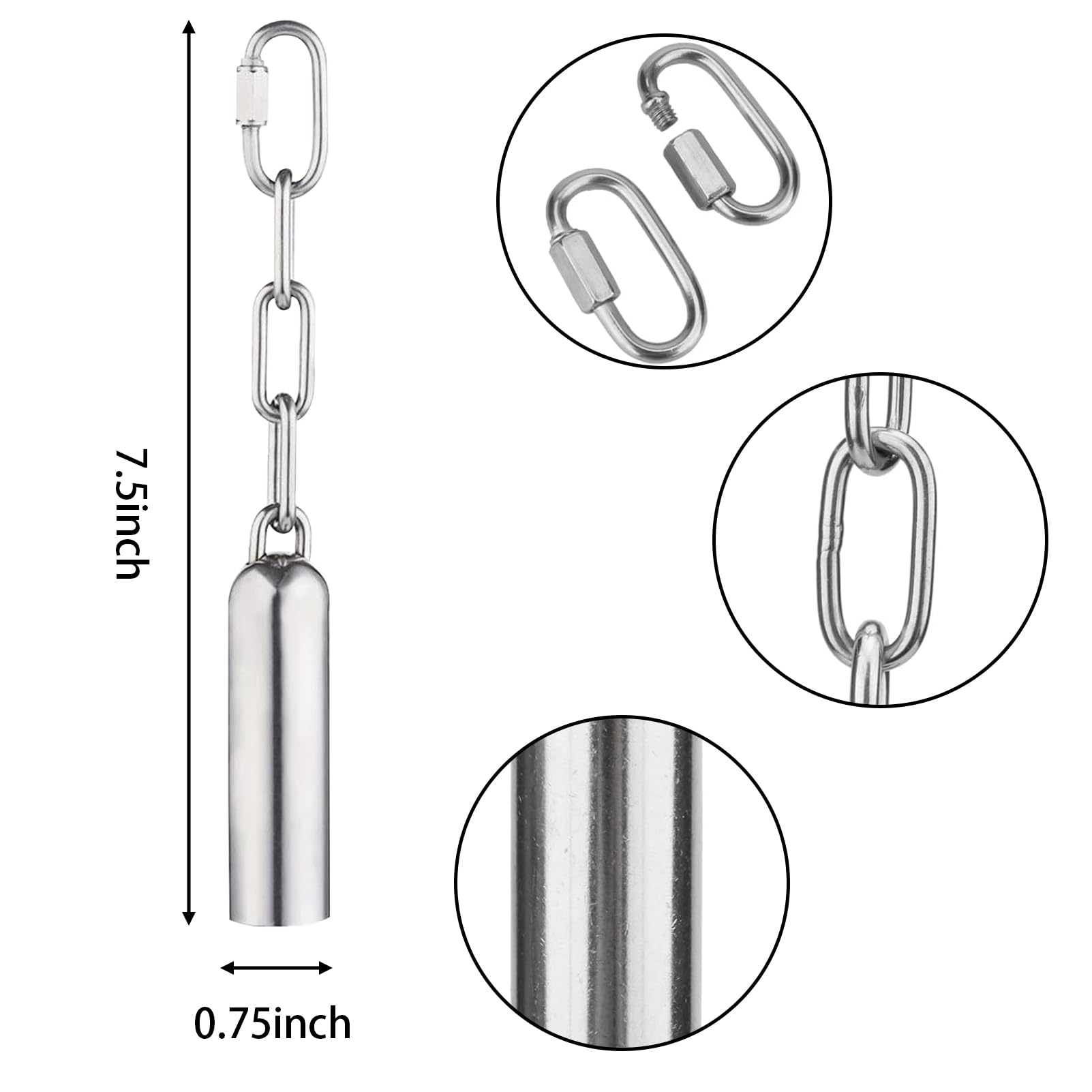 LWINGFLYER Stainless Steel Bird Bell Toy for Large Parrots – Hanging Bird Cage Toy with Quick-Link Clip, Durable & Easy-Clean Parrot Toys for Macaws, Cockatoos, African Greys - image 2