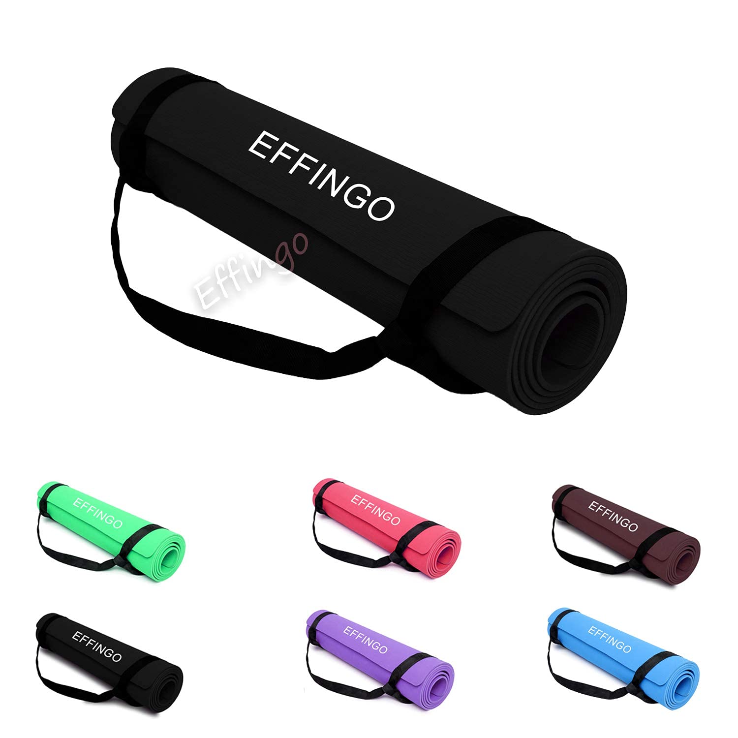 Effingo YOGA MAT With CARRY STRAP Non slip yoga Mat, surface sticky with yoga mat Carry Bag FOR GYM, WORKOUT, Yoga aasan (Black) (4MM) (B09HTJ1FXJ) Amazon Price History, Amazon Price Tracker