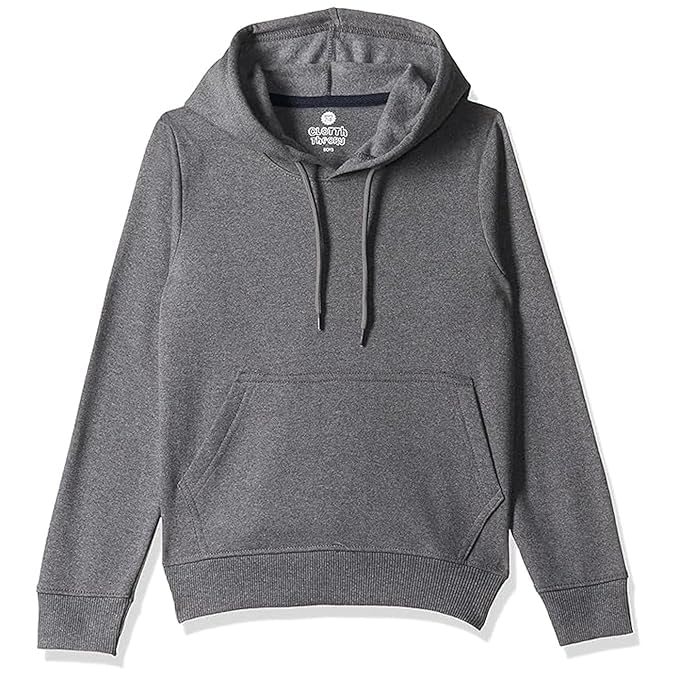 Image of Boy's Cotton Fleece Hooded Sweatshirt with Kangaroo Pocket