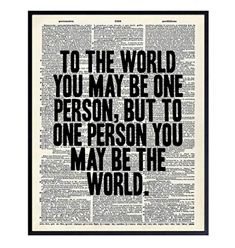 Inspirational Quote Dictionary Wall Decor - Sentimental Upcycled Room Decoration Picture Poster for Home, Office, Apartment, Bedroom, Bathroom - Teachers, Anniversary, Fathers or Mothers Day Gift