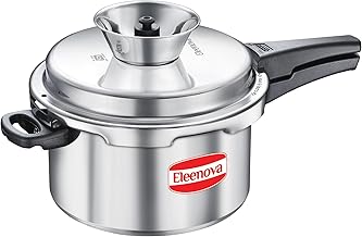 Eleenova Vintage Aluminium Pressure Cooker 5 Litre | Anti Spill Design | Gas Stove Compatible | Outer Lid Pressure Cooker | ISI Certified | 5 Year Warranty