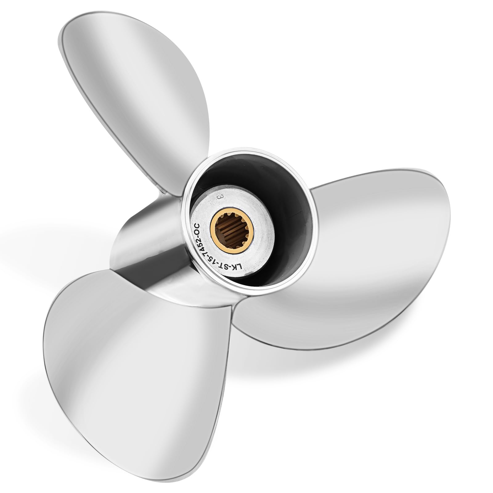 12 1/4 x 15 Replace OEM#763897 Stainless Steel Outboard Boat Propeller for BRP,Johnson,Evinrude OMC SternDrive 40-75HP 13 Spline Tooth 12.25dia x 15 Pitch Boat Propeller RH