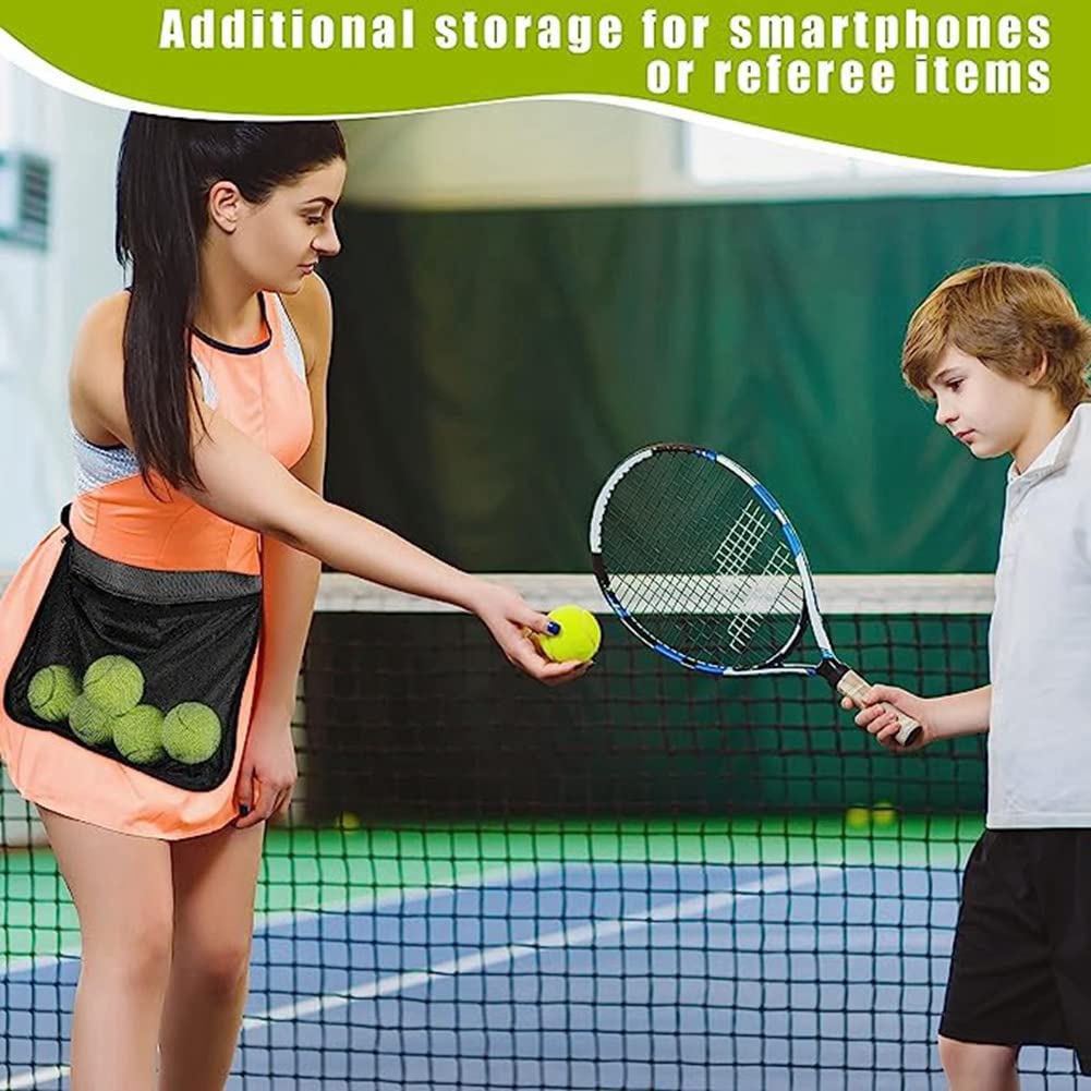 Tlilyy Lot de 2 porte-balles de tennis, porte-balles pour balle de tennis, un filet réglable pour balles de tennis,