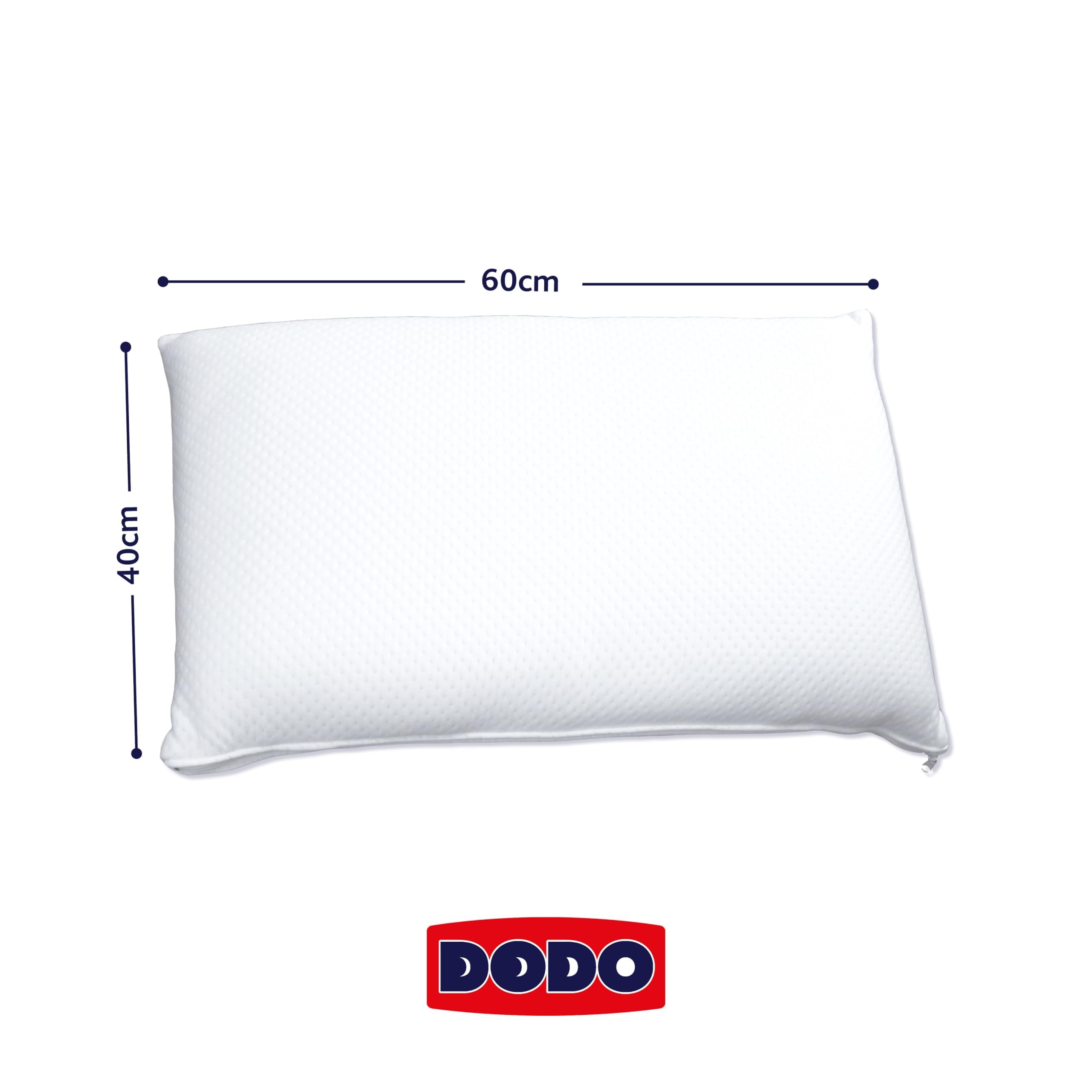 DODO - Oreiller à Mémoire de Forme 40x60 cm - Top Memory Ergonomique, Maintien Ferme des Cervicales - Taie Déhoussable 70% Polyester 30% Coton - Garnissage Synthétique - Lavable en Machine à 40°C