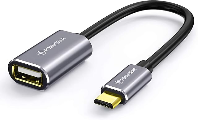 OTG Cable, POSUGEAR Micro USB Male to USB 2.0 Female OTG Adapter Gold plated for Samsung Galaxy S6 / S7,LG, Sony Xperia and other android Smartphones/Tablets