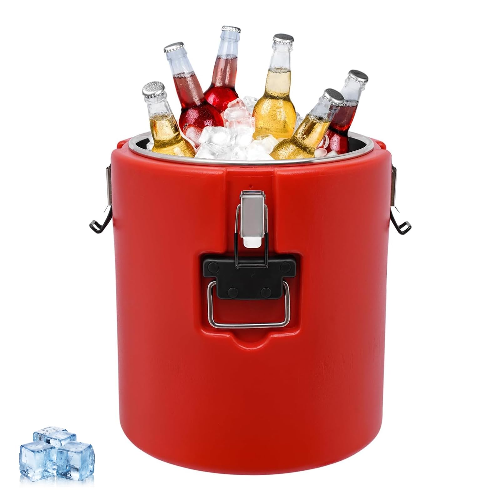 Contenitore termico per zuppe, in acciaio inox, rotondo, 30 l, per bevande calde e fredde, isolamento 24 ore, ideale per catering, uso commerciale