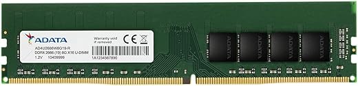 ADATA Premier 8GB 2666MHz U-DIMM DDR4 Desktop Memory, Single RAM Module, Supports Intel & AMD CPUs, XMP Profile Support, Fast Data Transfer,…