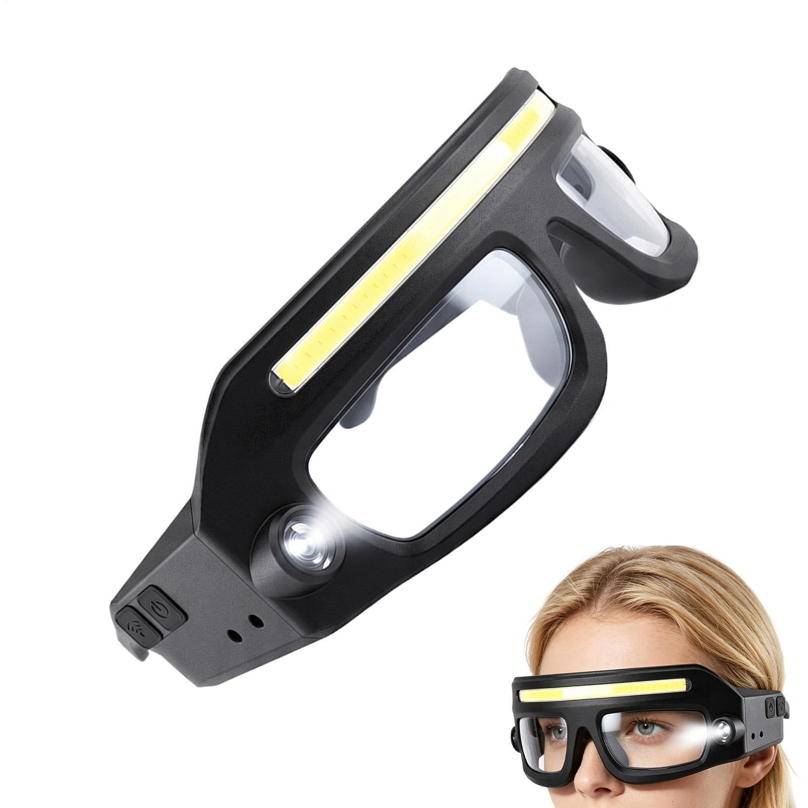 Gafas de sol para mujer y hombre con linterna frontal LED de camping 8