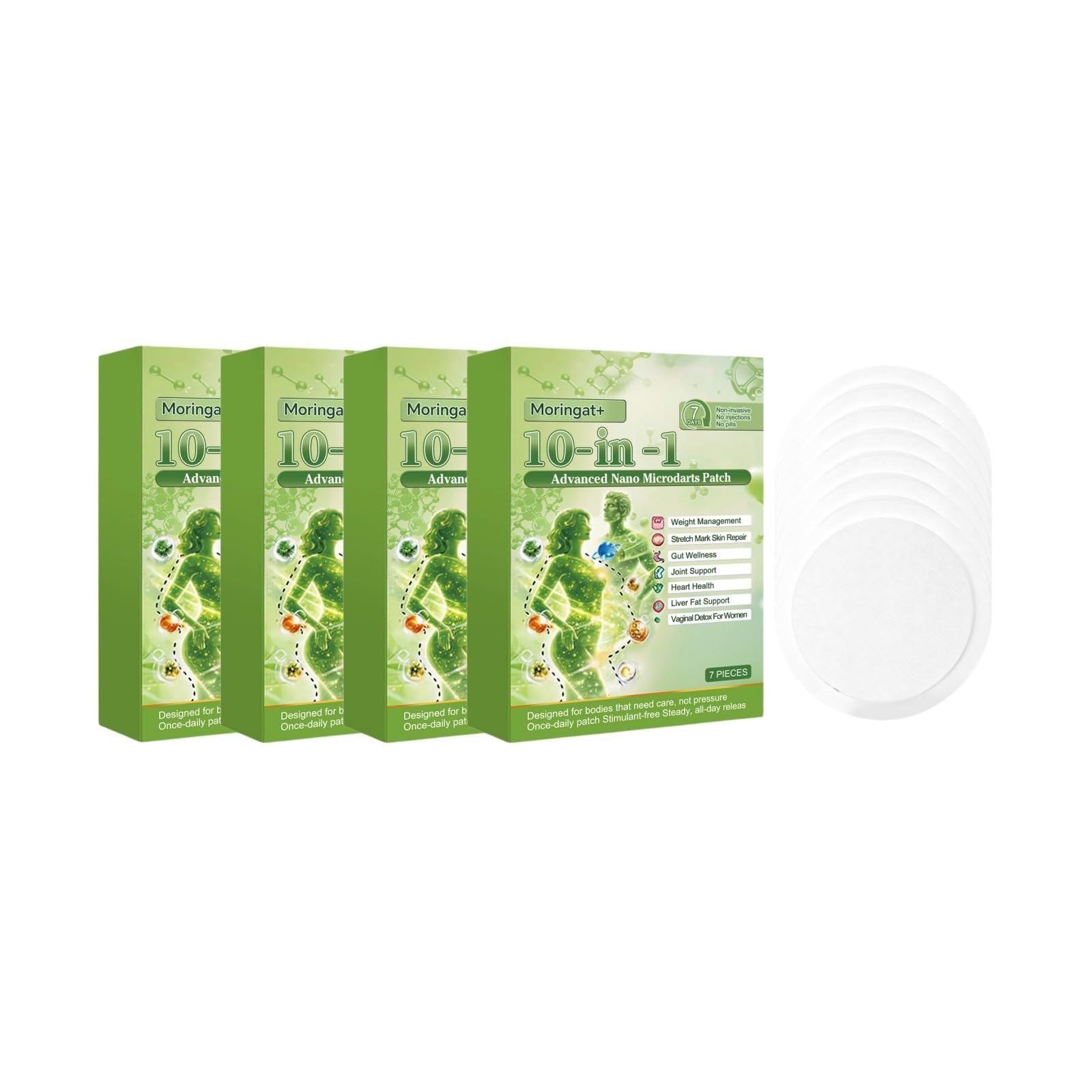 10 en 1 Moringa Slimming Parches, Nano Microneedle Body Patch