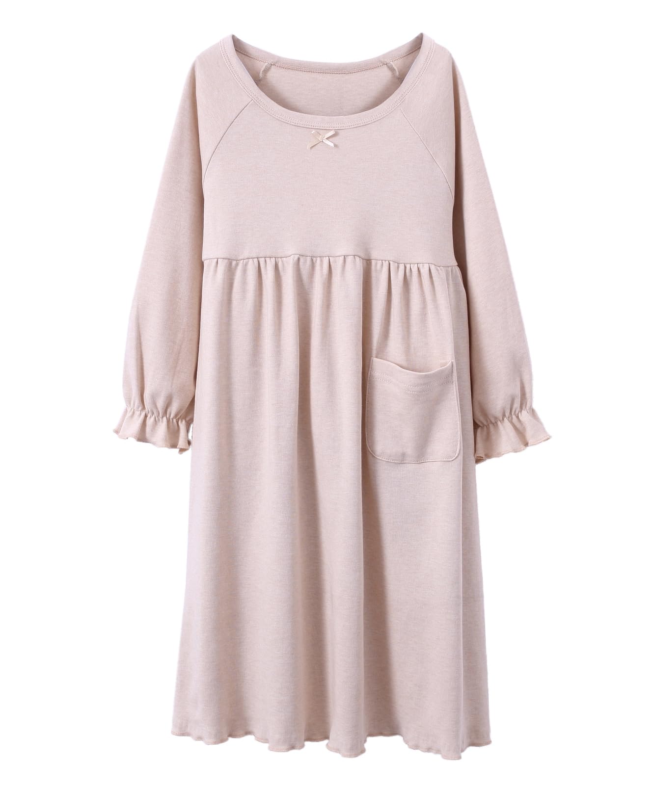 ABALACOCO Girls Organic Cotton Nightgown for Toddler Sleepwear Pajama Dress,Home Nightshirt Short Long Sleeve Soft Wear 2-14T (2-4 Years, 01#Solid)