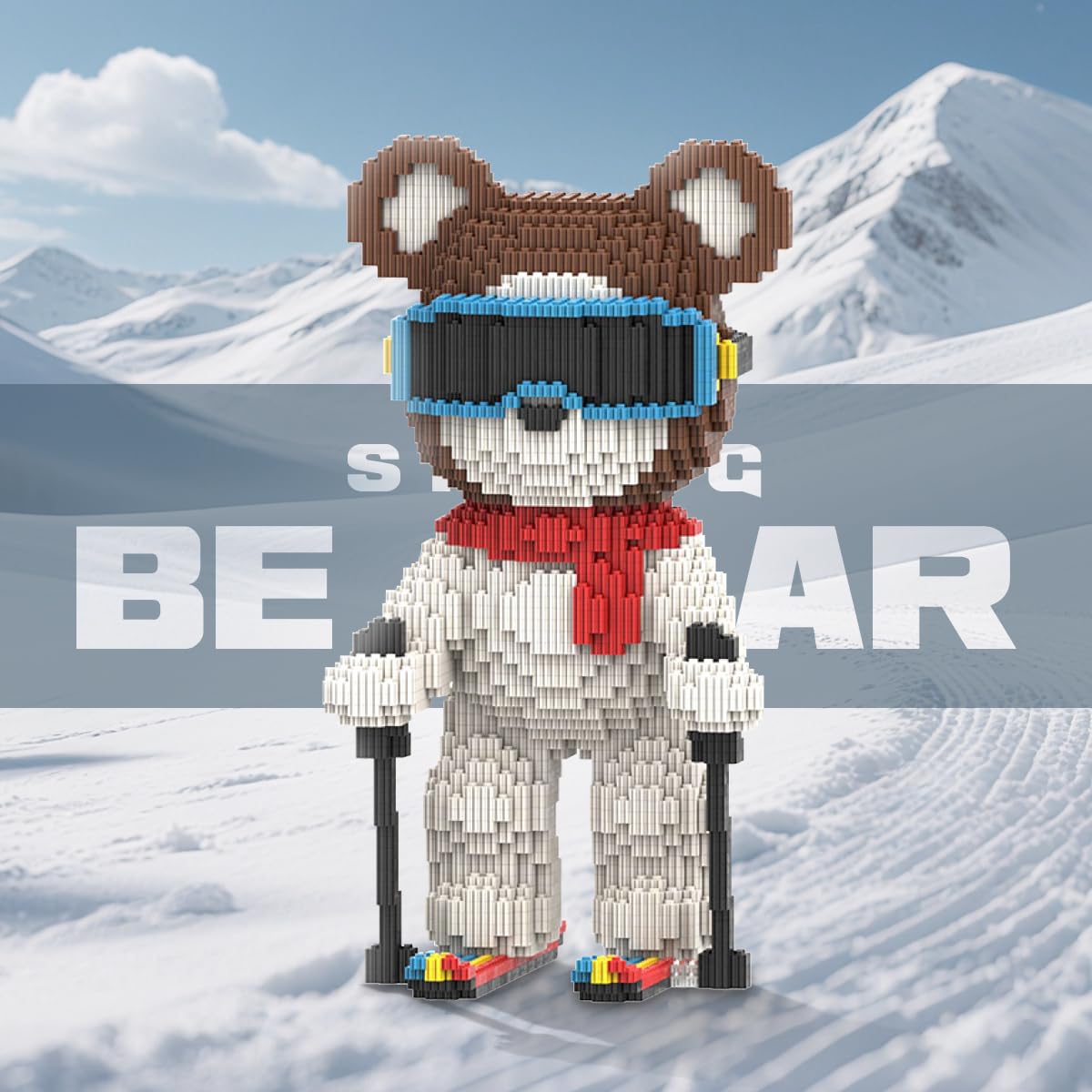 DAHONPA Animal Skating Cool Bear Micro Building Blocks Set (3650 Pieces) Gift for Adults and Kids - Image 2