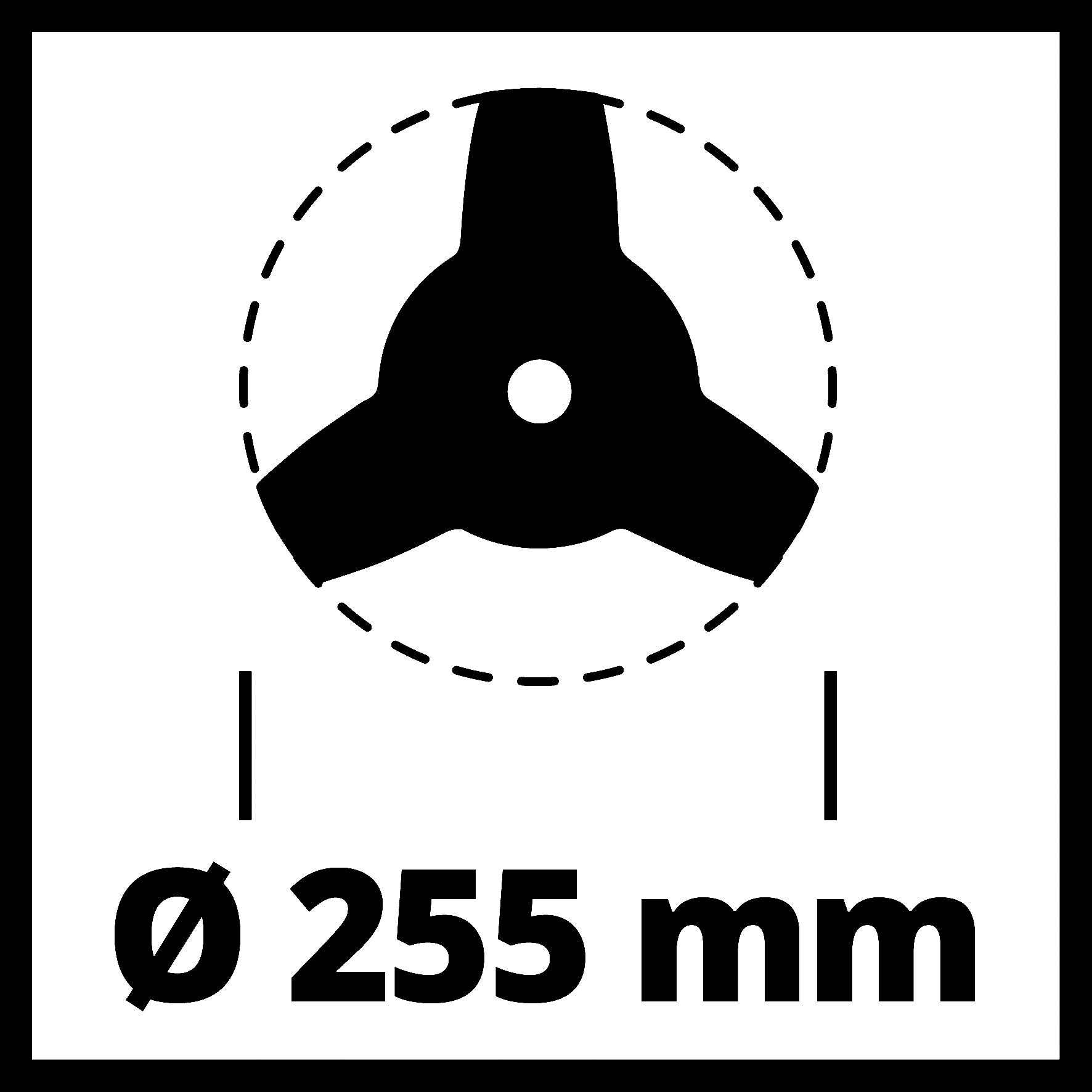 Original Einhell Grasmesser 255 (Sensen-Zubehör, passend für alle Einhell Sensen, Bohrung 25,4 mm, Schnittbreite 255 mm, 3-Zahn-Messer aus Metall)