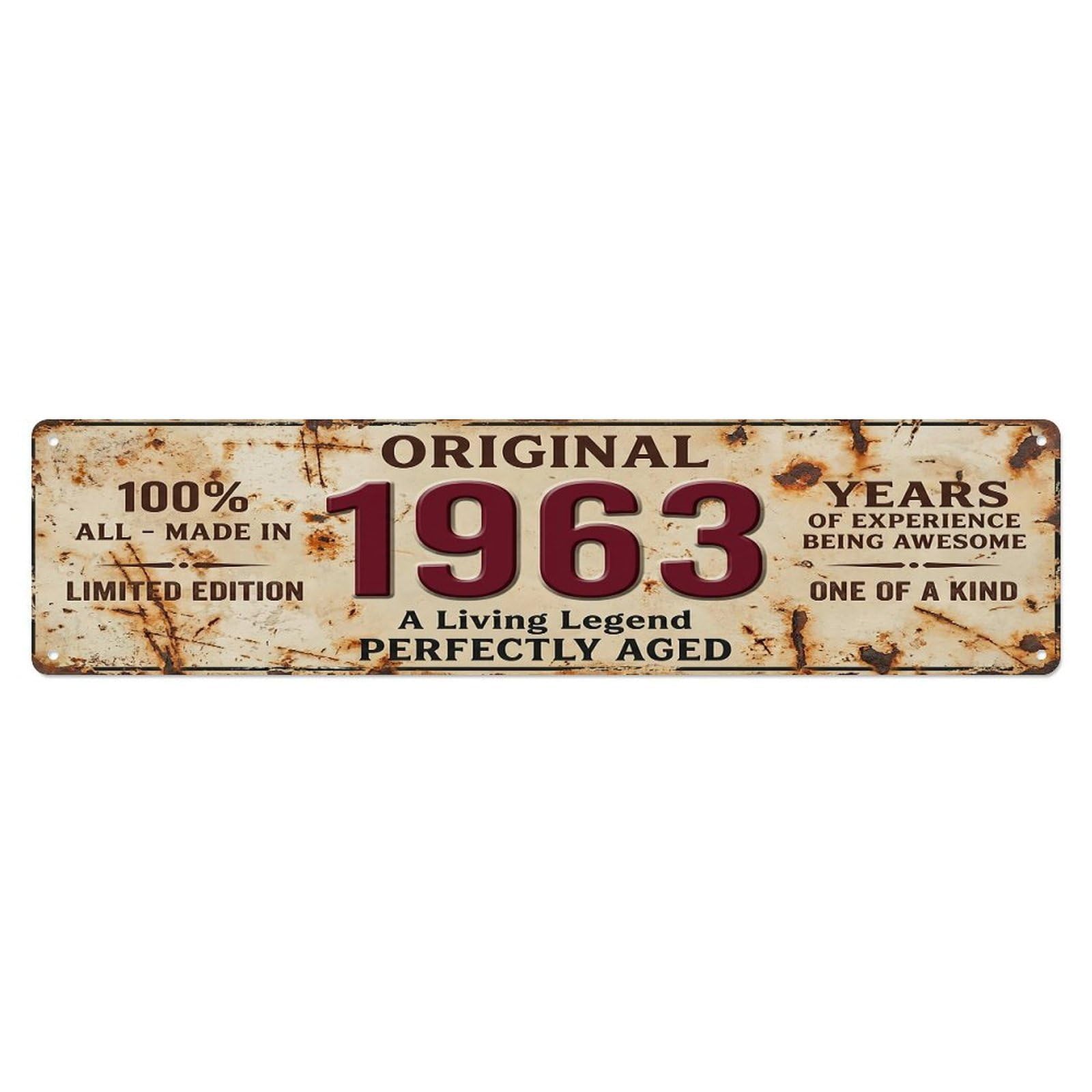 Original 1963 Limited Edition Perfectly Aged Live Legend Metal Tin Sign