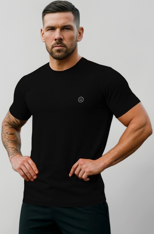 Men Polyester Solid Quick Dry Half Sleeve Regular Fit Round Crew Neck Active Sportswear Gym T-Shirt for Workout Training Running and Fitness Activities