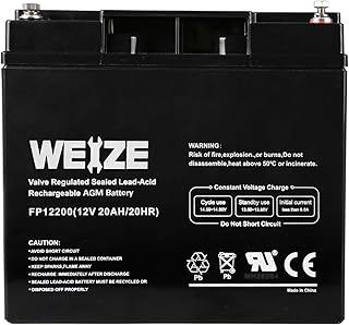 Weize 12V 20AH Lead Acid Battery Replace UB12200 FM12200 6fm20 EXP12200 12V 20AH 22AH Batteries