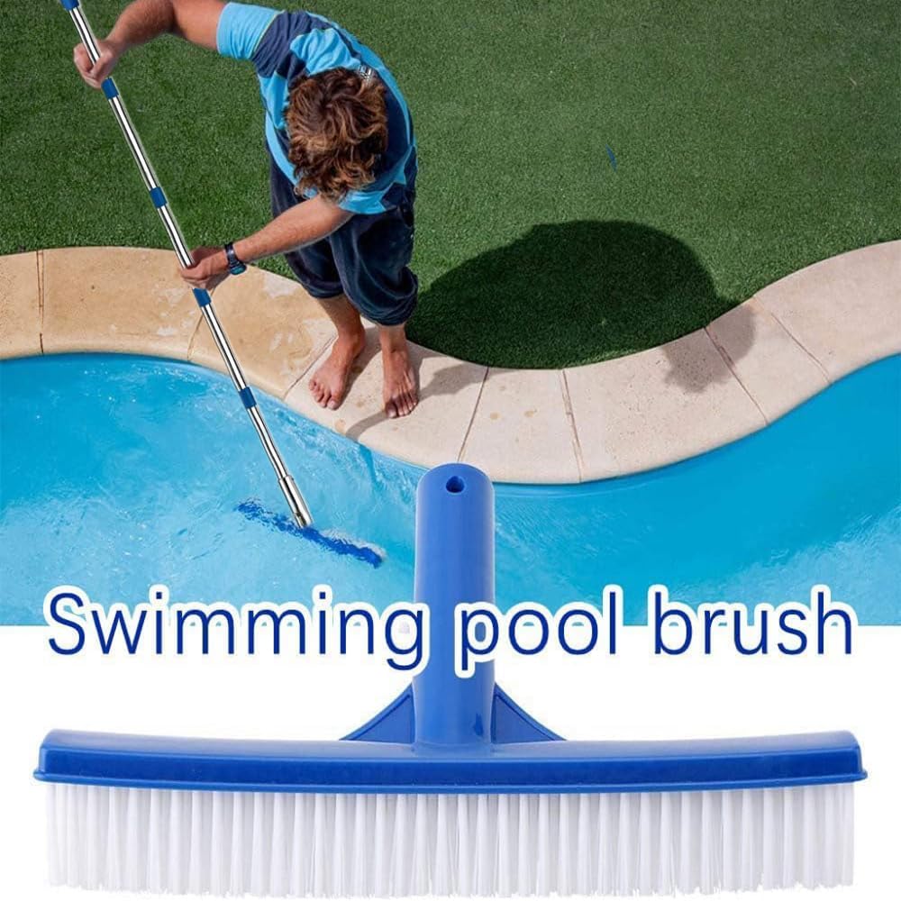 Pool Kescher mit Teleskopstange, Teichkescher Feinmaschig, Laubkescher Pool mit Poolbürste, Bodenkescher Pool, Pool Reinigungsset, für Schwimmbad, Spas, Teich, Whirlpools, Planschbecken (220cm)