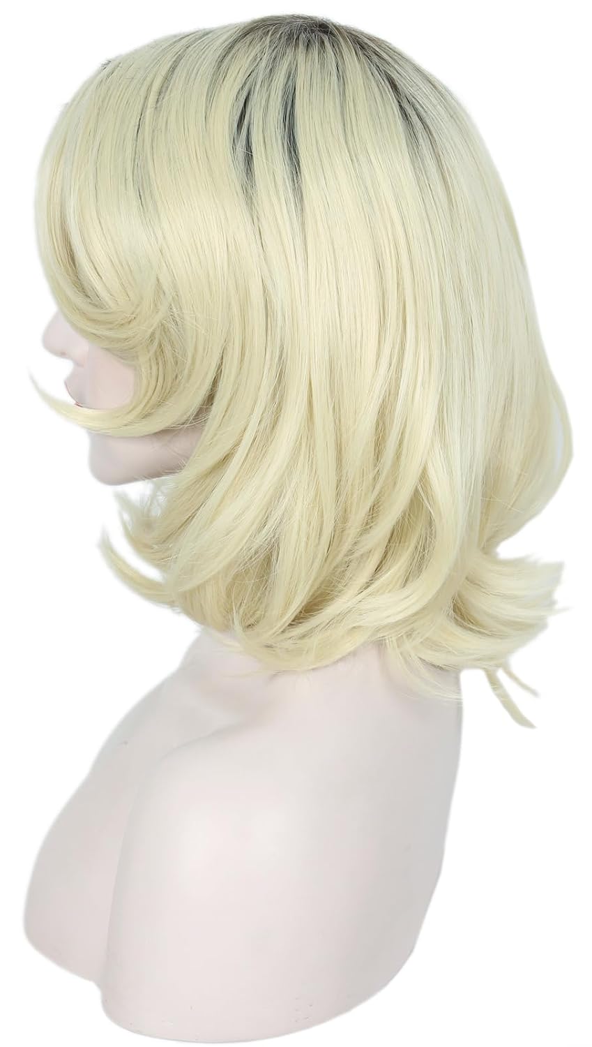 Linfairy Short Halloween Costume Cosplay Wig for Women (Blonde Ombre)