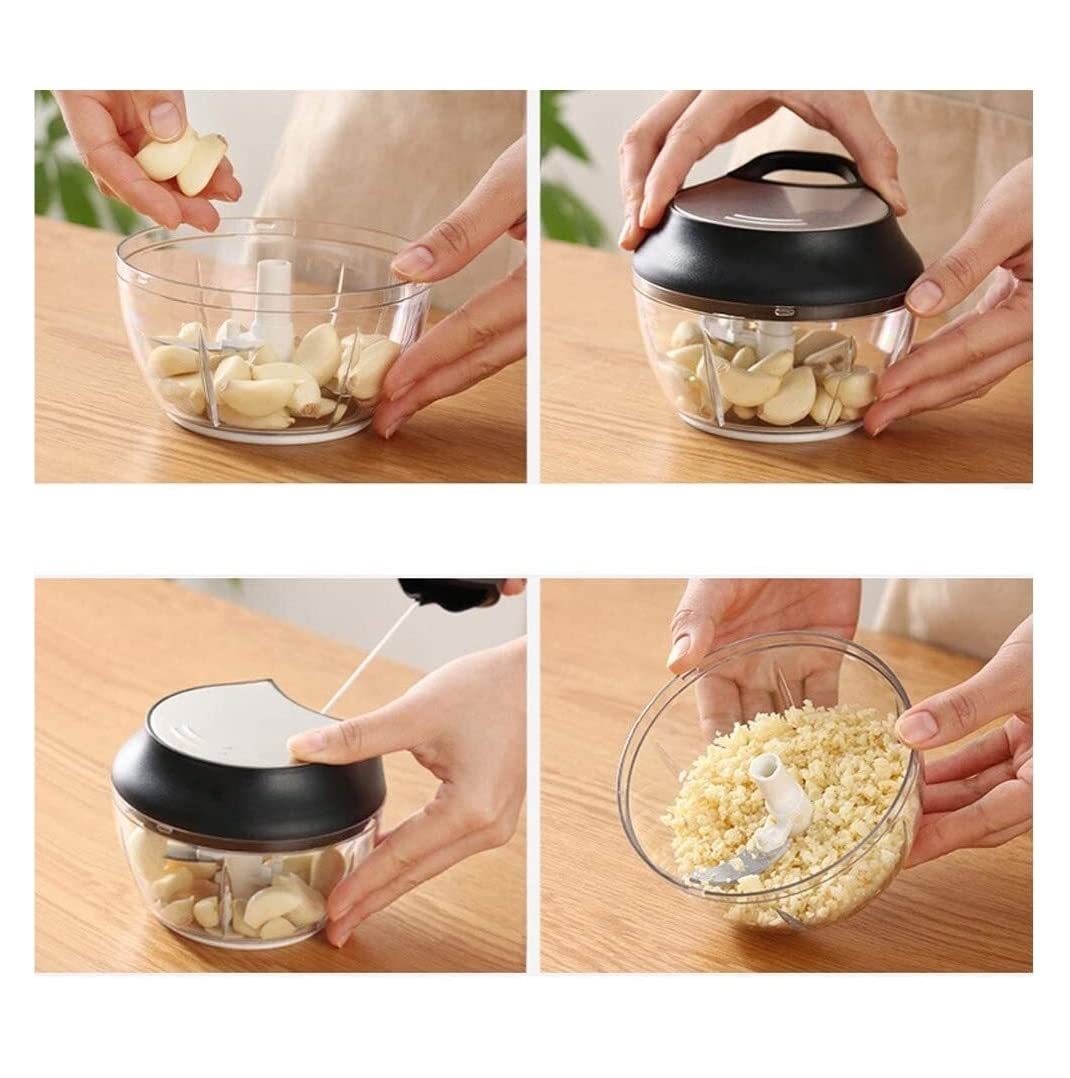 Knoblauch Helfer Knoblauchhacker, Tragbarer Fleischwolf Mit Handzug, Mixer Für Gemüse, Nüsse, Chili, Zwiebeln Küchen Kochen